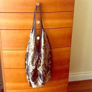 Handmade Indian Silky Tote Bag with zipper.